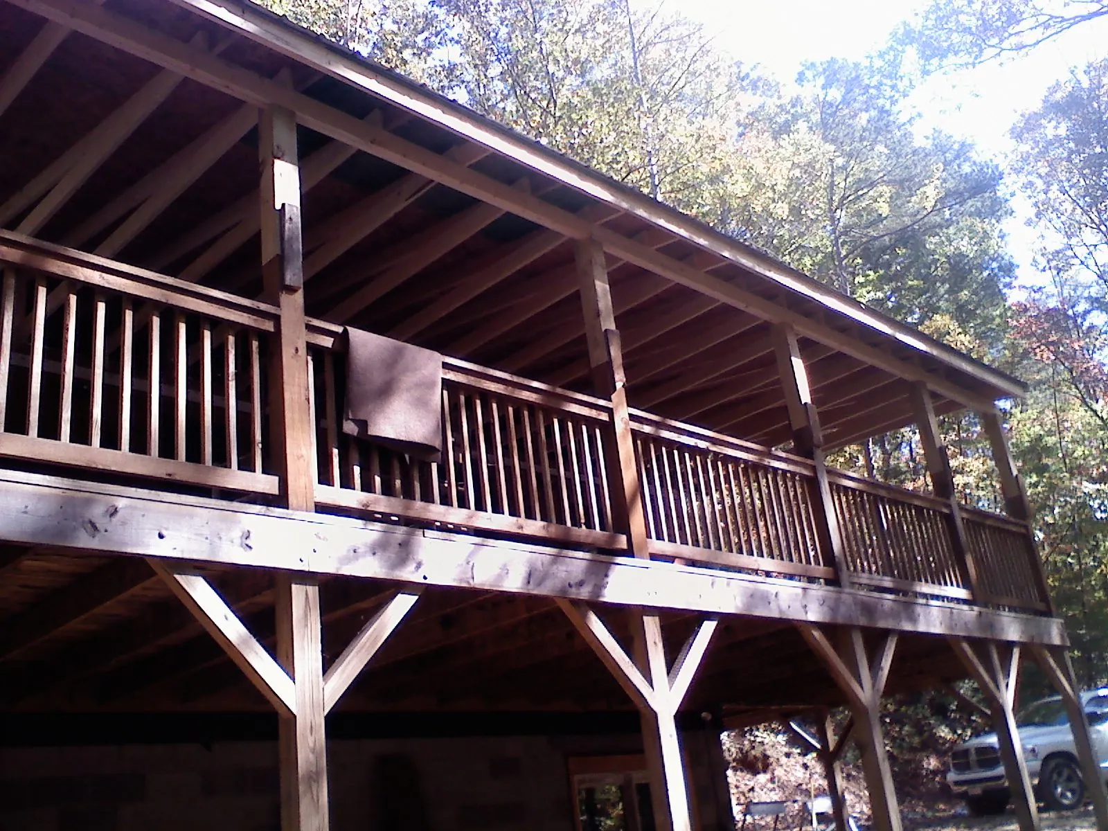 Timber framing under a new elevated porch and deck — Roof Leak Repair in Michie by Roofing Brothers